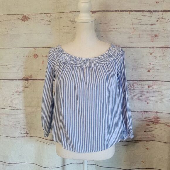 Rag & Bone Stripe Off the Shoulder Drew Top Size XS NWT - Picture 2 of 6